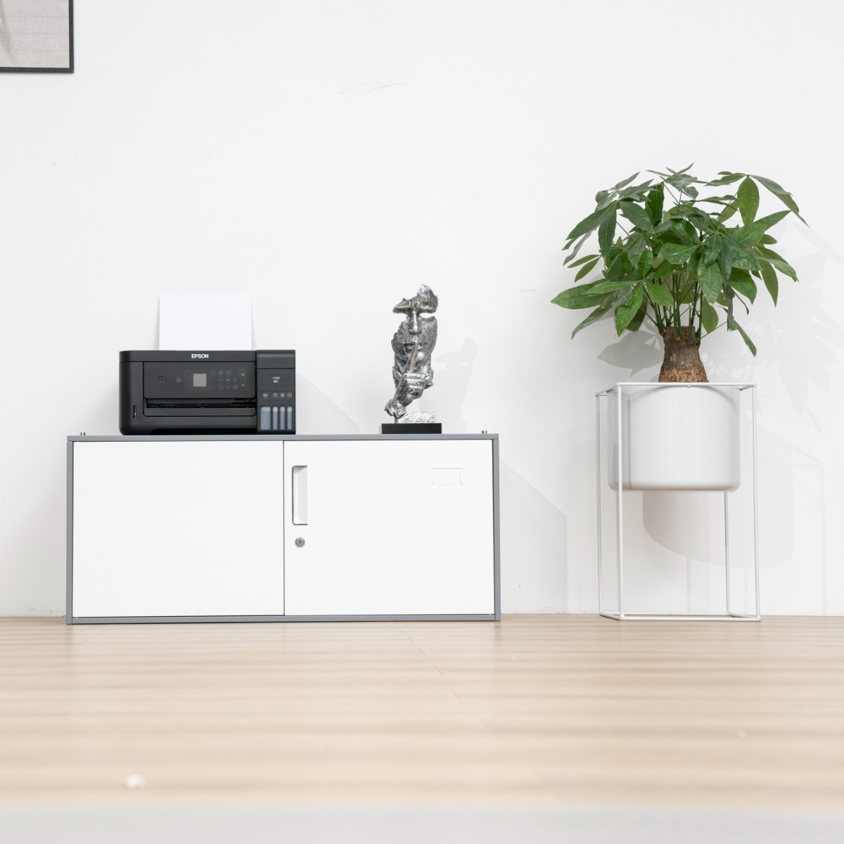 Grey-White Steel Office Filing Cabinet Series
