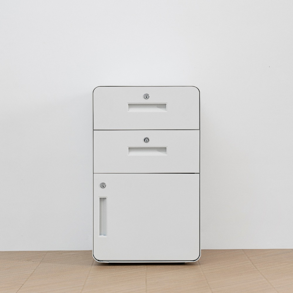  Minimalist Rounded-Corner Storage Cabinet with Two Drawers and One Door （Price On Request）