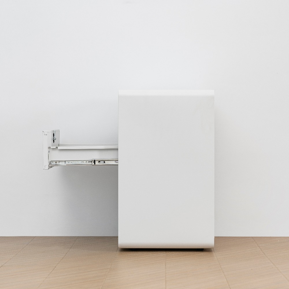  Minimalist Rounded-Corner Storage Cabinet with Two Drawers and One Door （Price On Request）
