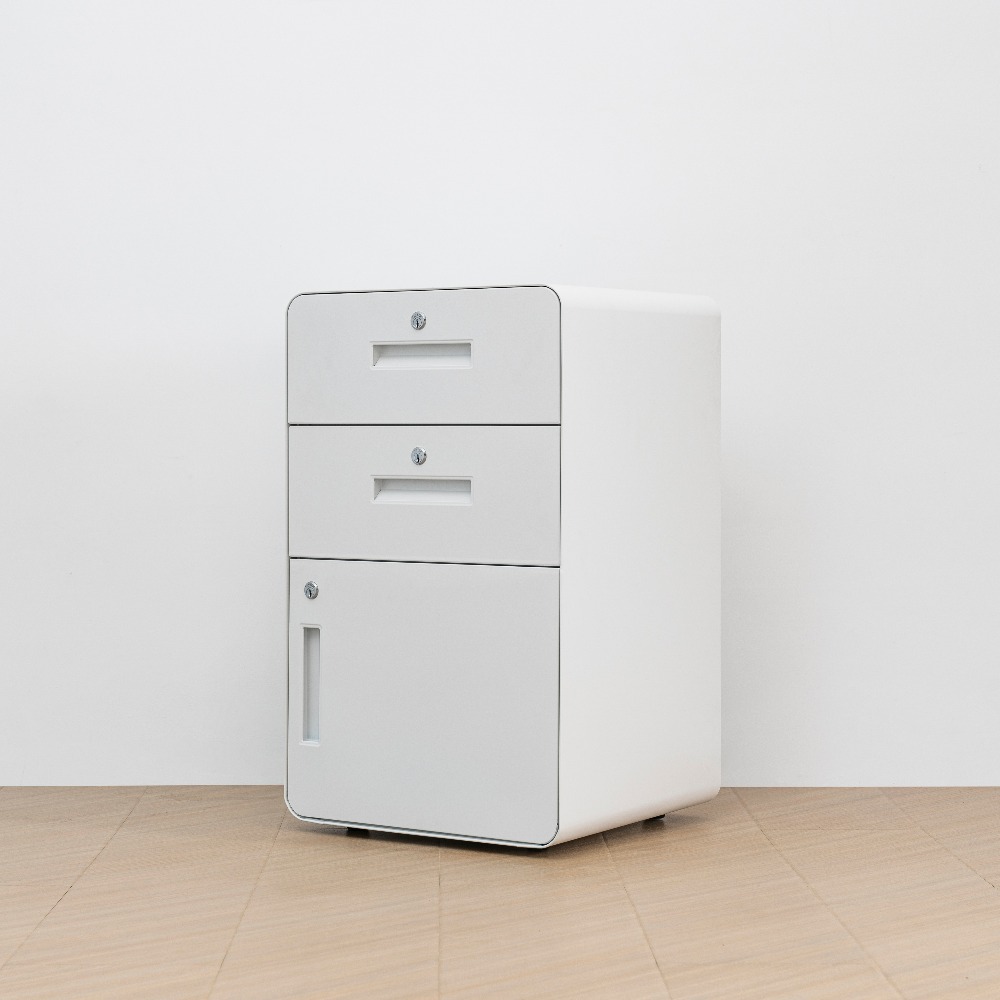  Minimalist Rounded-Corner Storage Cabinet with Two Drawers and One Door （Price On Request）