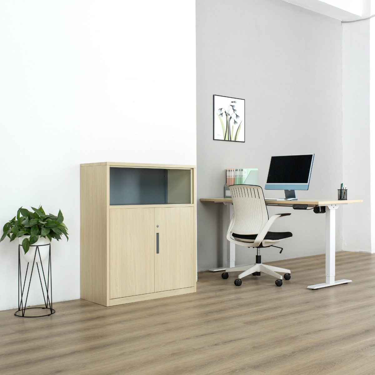 Natural Wood-Finish Transfer-Printed Steel Cabinet Series — File Cabinets（Price On Request）