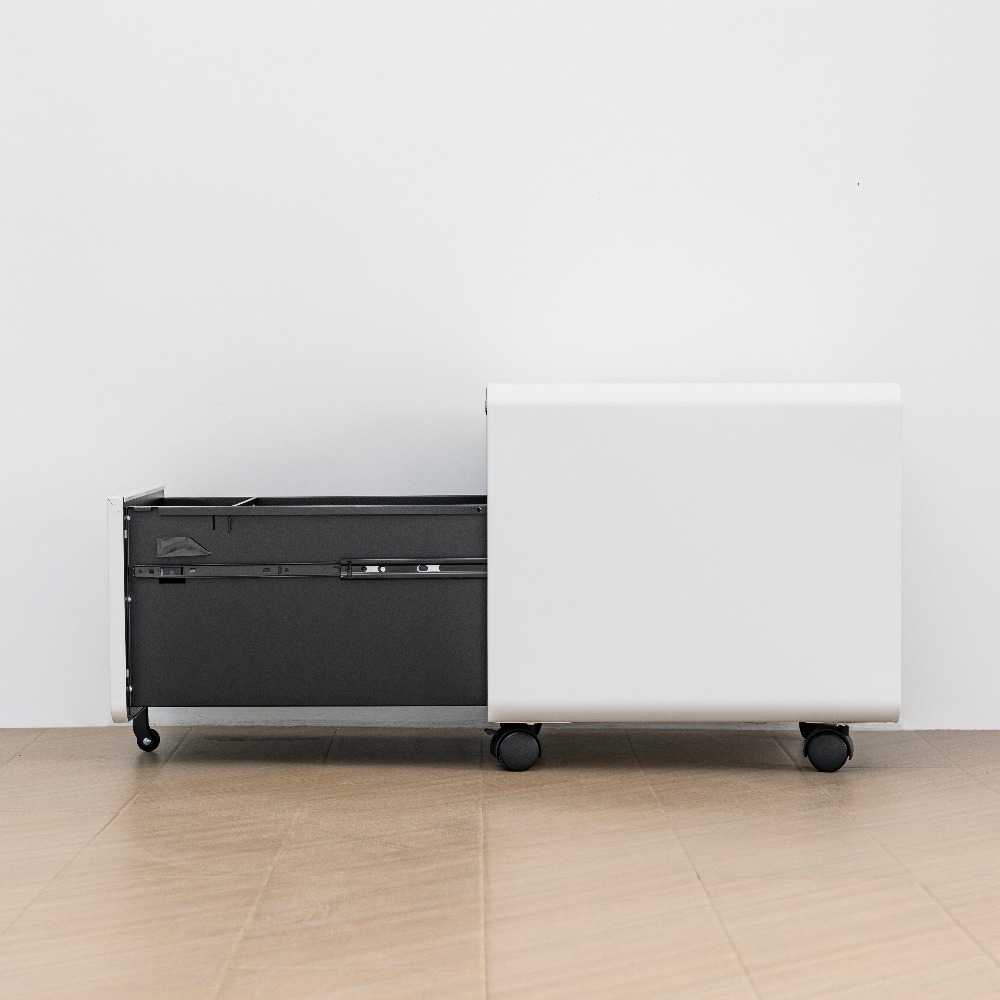 White Steel Mobile Filing Cabinet with Two Drawers（Price On Request）