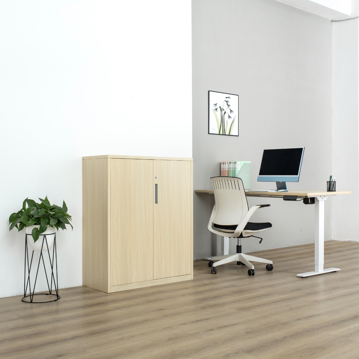 Natural Wood-Finish Transfer-Printed Steel Cabinet Series — File Cabinets（Price On Request）