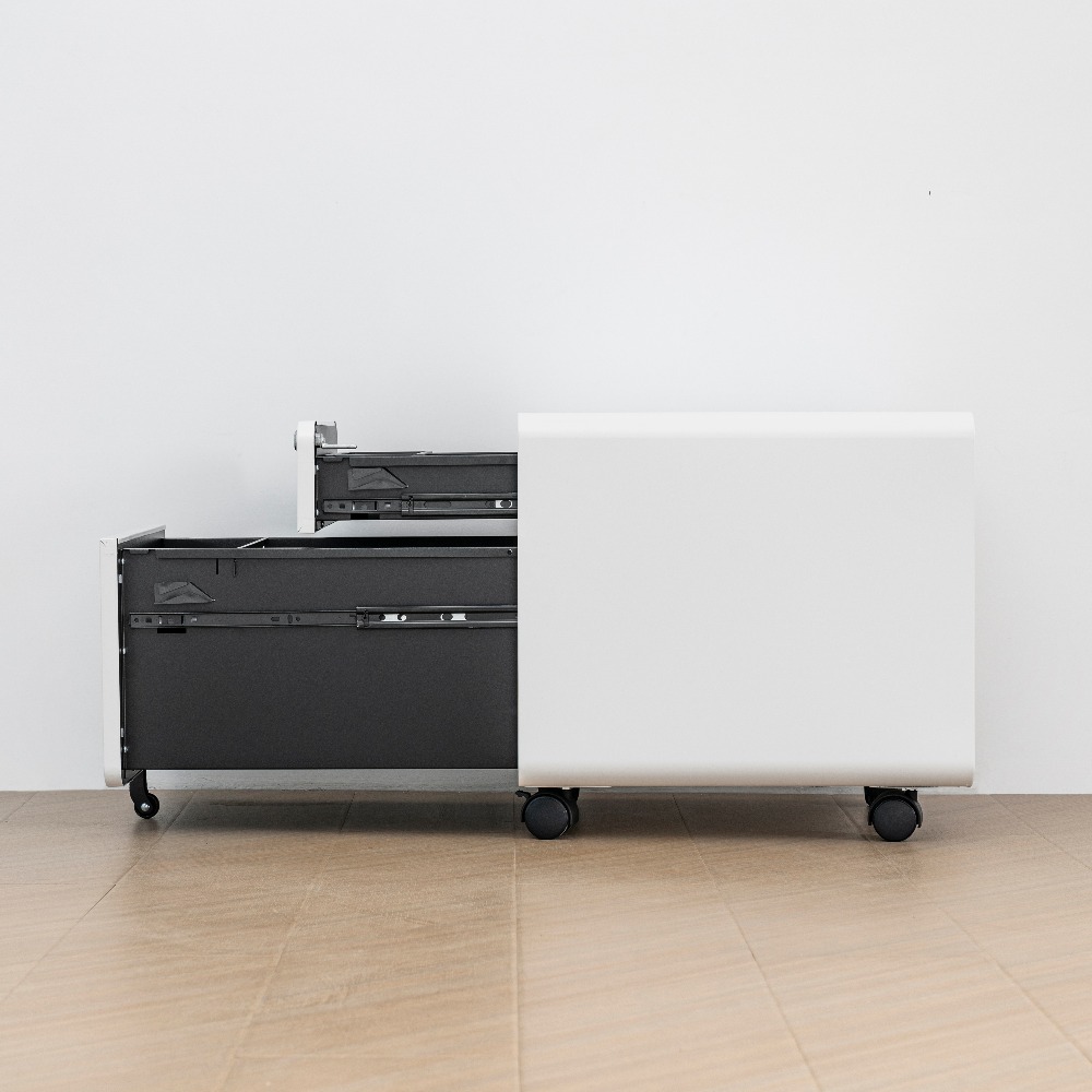 White Steel Mobile Filing Cabinet with Two Drawers（Price On Request）