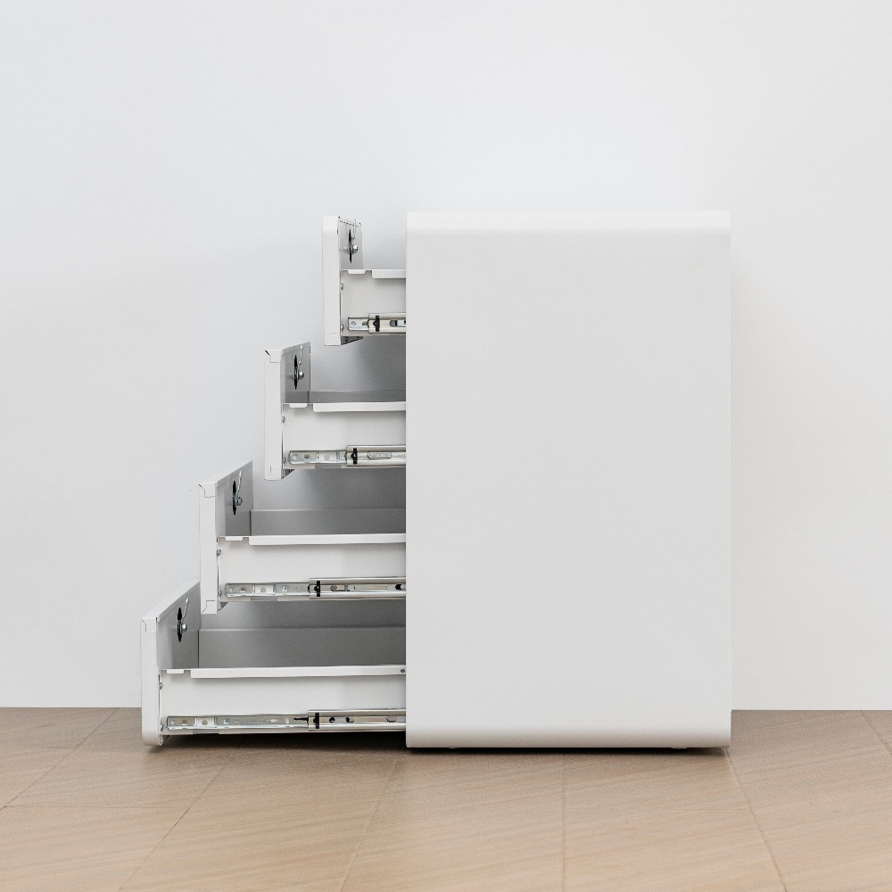 Modern Minimalist Steel Rounded-Corner Four-Drawer Mobile Office Filing Cabinet（Price On Request）