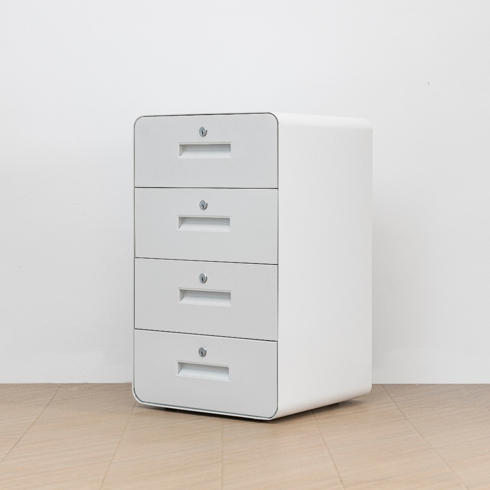 Modern Minimalist Steel Rounded-Corner Four-Drawer Mobile Office Filing Cabinet（Price On Request）