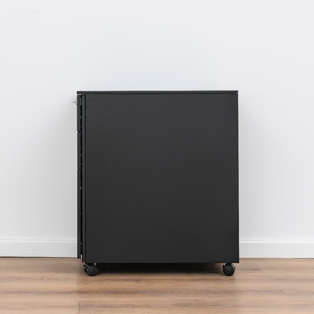 Minimalist White Steel Three-Drawer Mobile Office Filing Cabinet with Electronic Lock  （Price On Request）