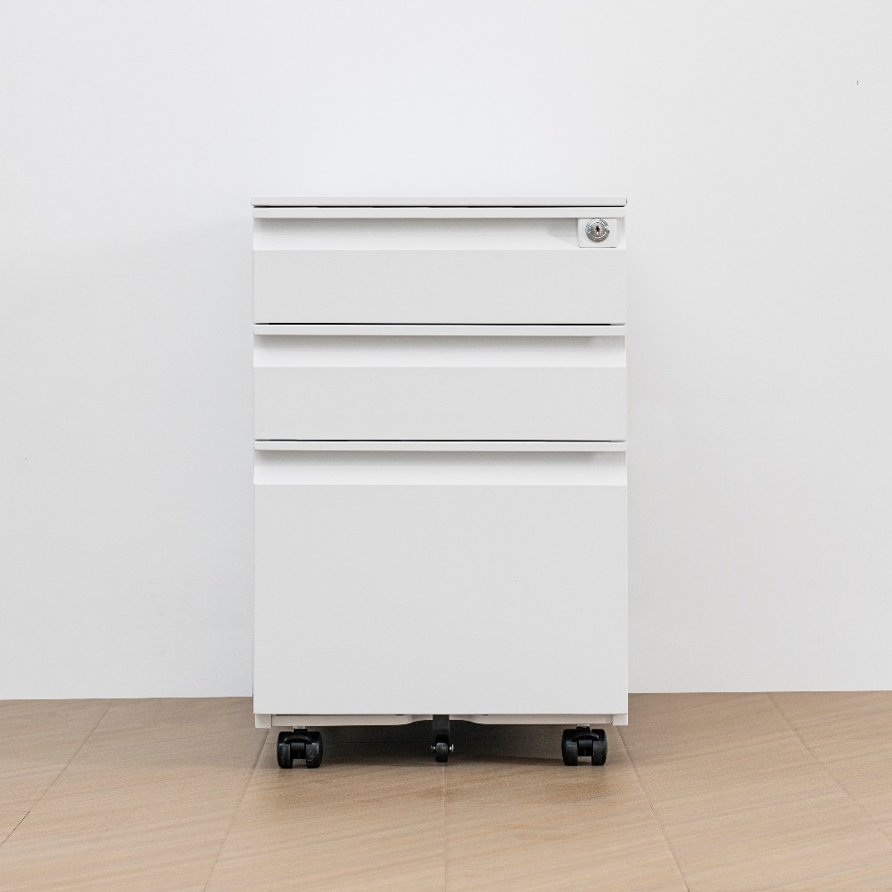  Modern Minimalist Gooseneck Handle Three-Tier Mobile Steel Filing Cabinet （Price On Request）