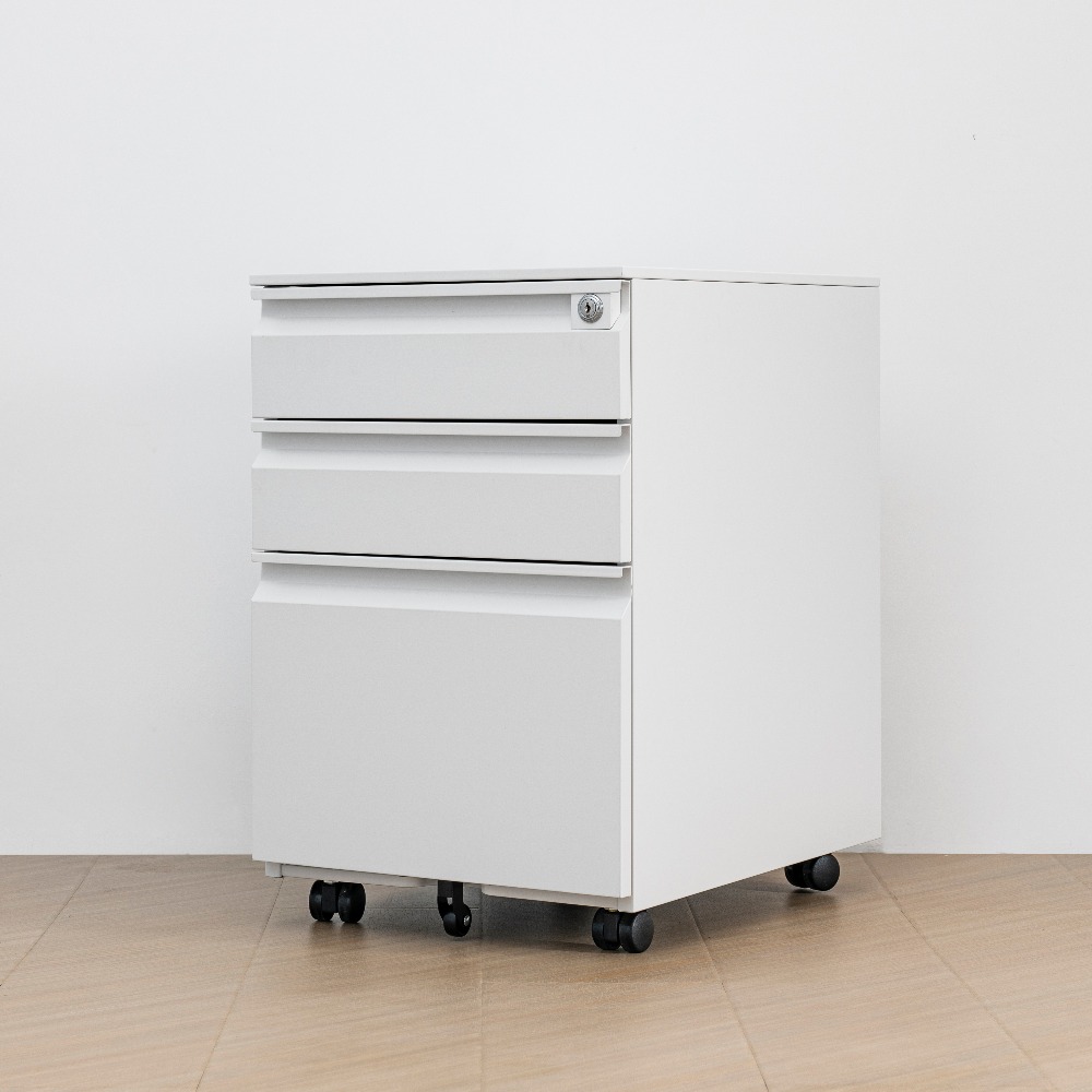  Modern Minimalist Gooseneck Handle Three-Tier Mobile Steel Filing Cabinet （Price On Request）