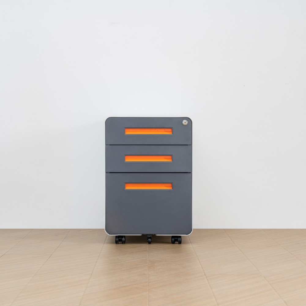 wo-Tone Steel Mobile Filing Cabinet with Three Drawers  （Price On Request）