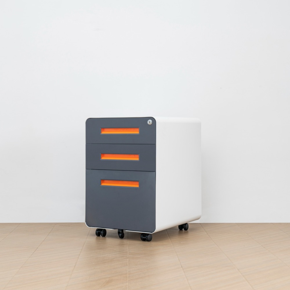 wo-Tone Steel Mobile Filing Cabinet with Three Drawers  （Price On Request）