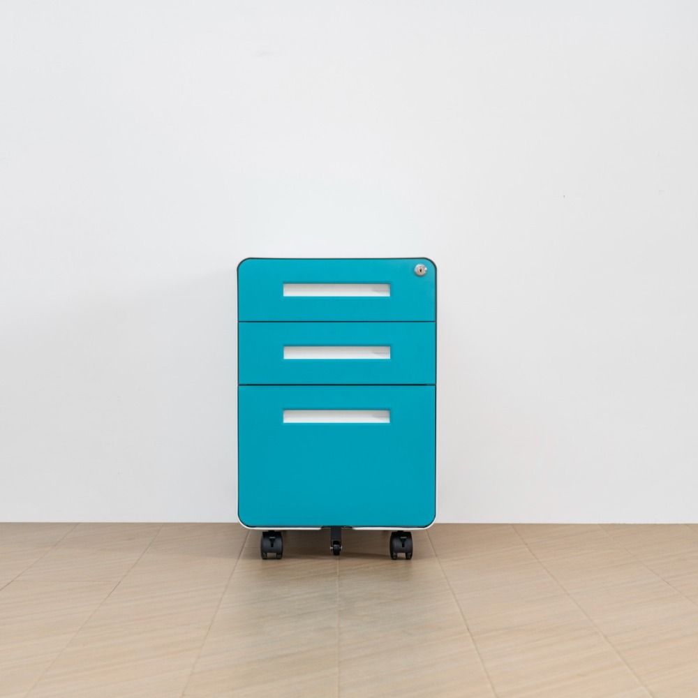 wo-Tone Steel Mobile Filing Cabinet with Three Drawers  （Price On Request）