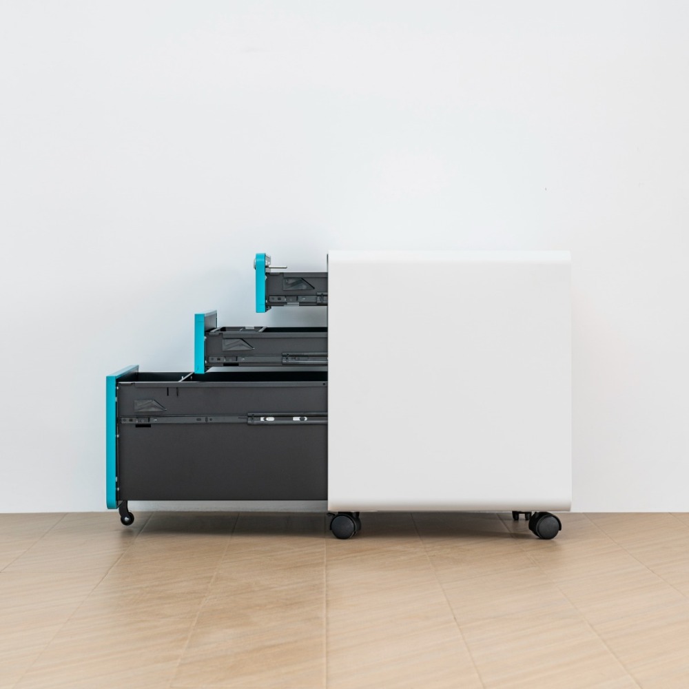 wo-Tone Steel Mobile Filing Cabinet with Three Drawers  （Price On Request）