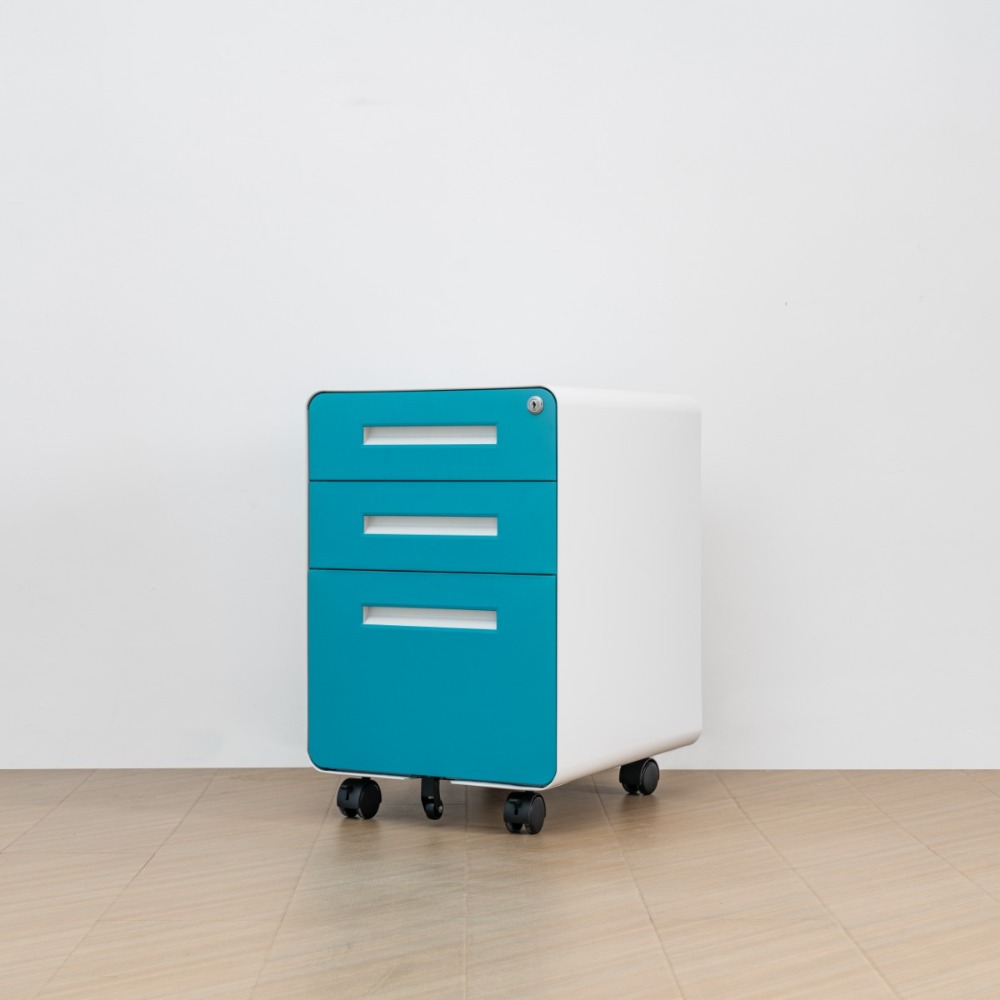 wo-Tone Steel Mobile Filing Cabinet with Three Drawers  （Price On Request）