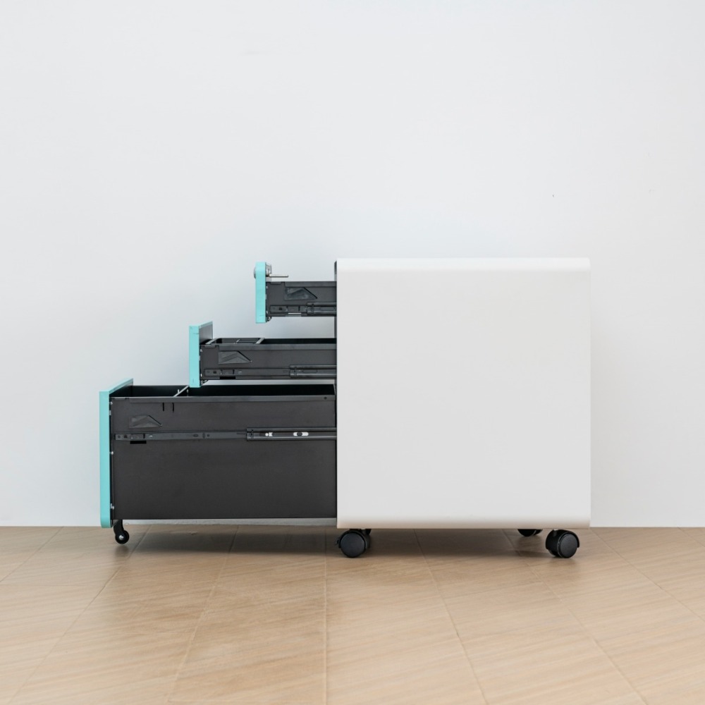 wo-Tone Steel Mobile Filing Cabinet with Three Drawers  （Price On Request）