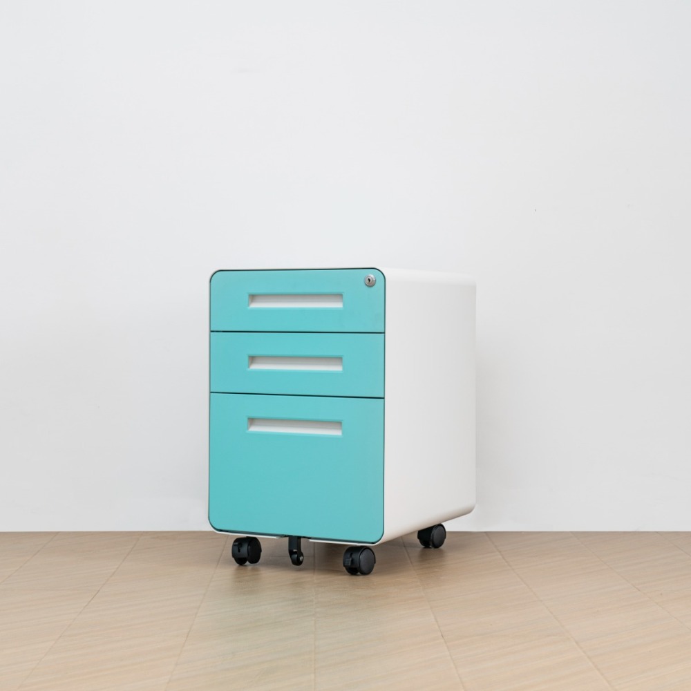 wo-Tone Steel Mobile Filing Cabinet with Three Drawers  （Price On Request）