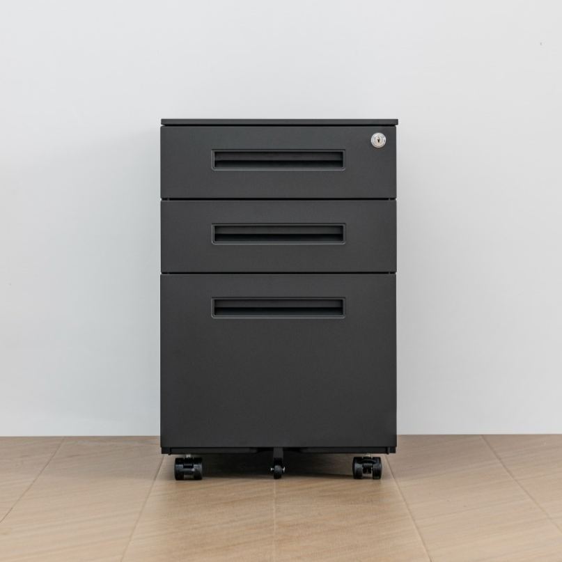 3-drawer mobile steel file cabinet