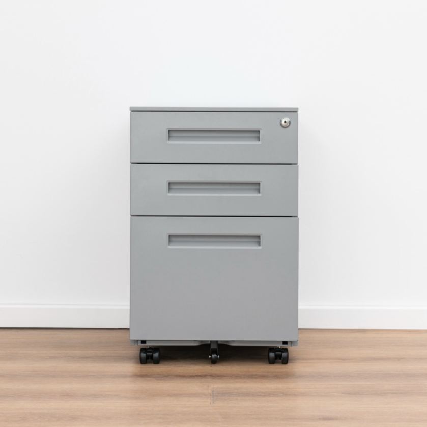 3-drawer mobile steel file cabinet