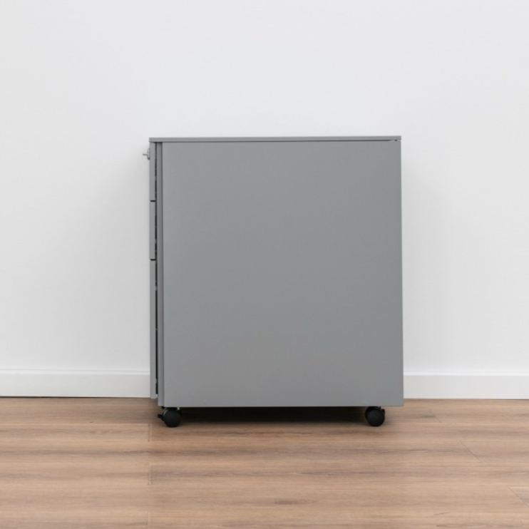 Minimalist White Steel Three-Drawer Mobile Office Filing Cabinet with Electronic Lock  （Price On Request）