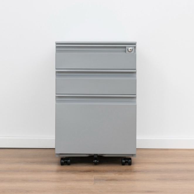  Modern Minimalist Gooseneck Handle Three-Tier Mobile Steel Filing Cabinet （Price On Request）