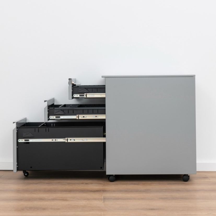  Modern Minimalist Gooseneck Handle Three-Tier Mobile Steel Filing Cabinet （Price On Request）