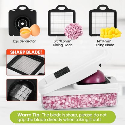 🥕🥕15-in-1 Vegetable Chopper- Multifunctional Food Chopper,Professional Onion Chopper with 8 Blades✨