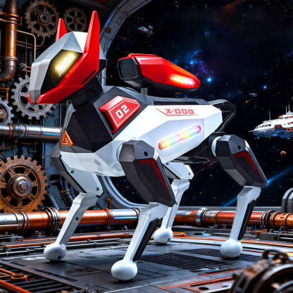 AI-Powered Electronic Pet Dog - Interactive Programmable RC Puppy with Cool Lighting, Music & Dance