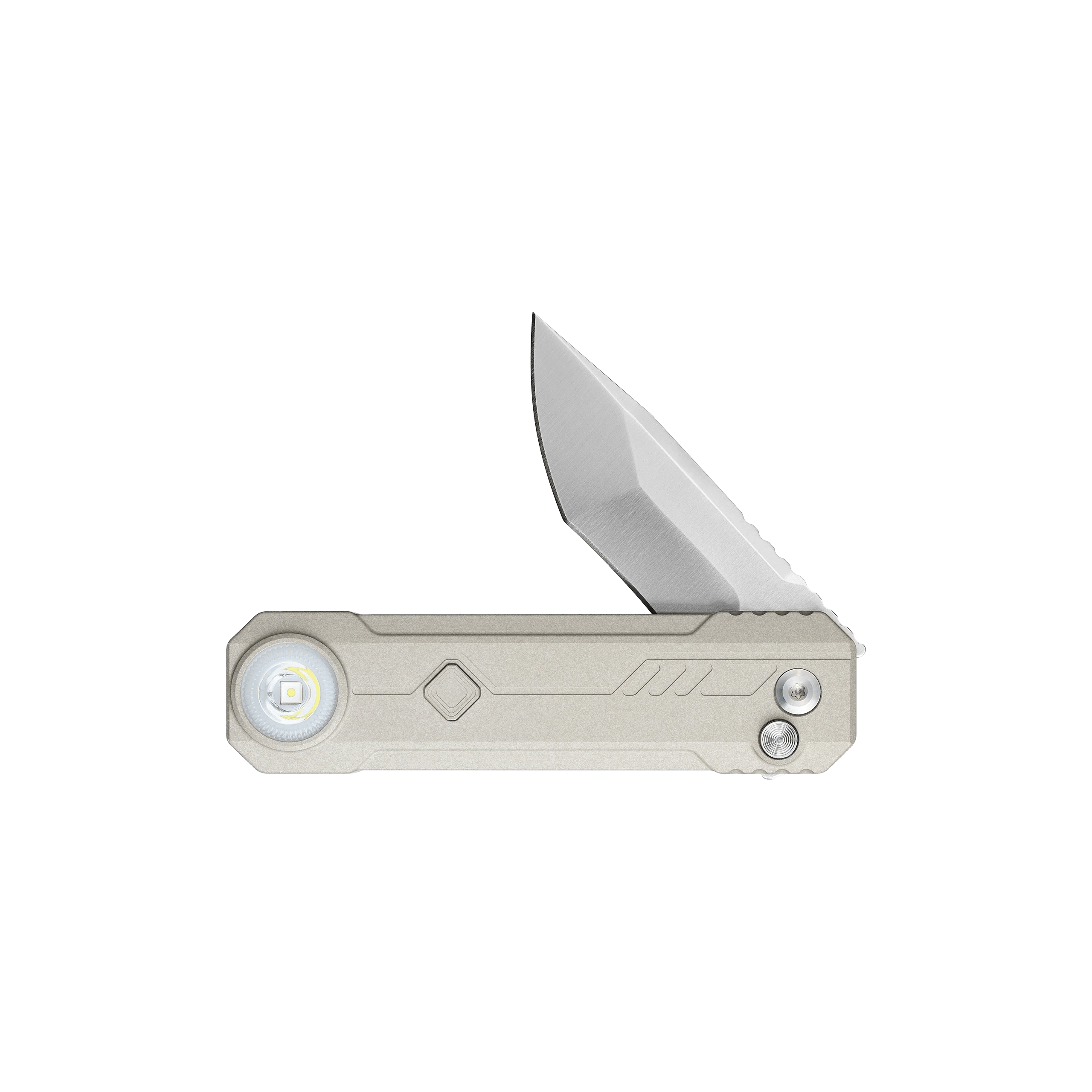 LK Folding Knife with Rechargeable Flashlight & RGB Light