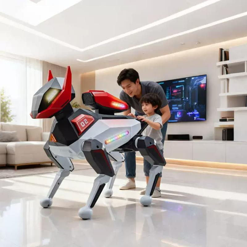 AI-Powered Electronic Pet Dog - Interactive Programmable RC Puppy with Cool Lighting, Music & Dance