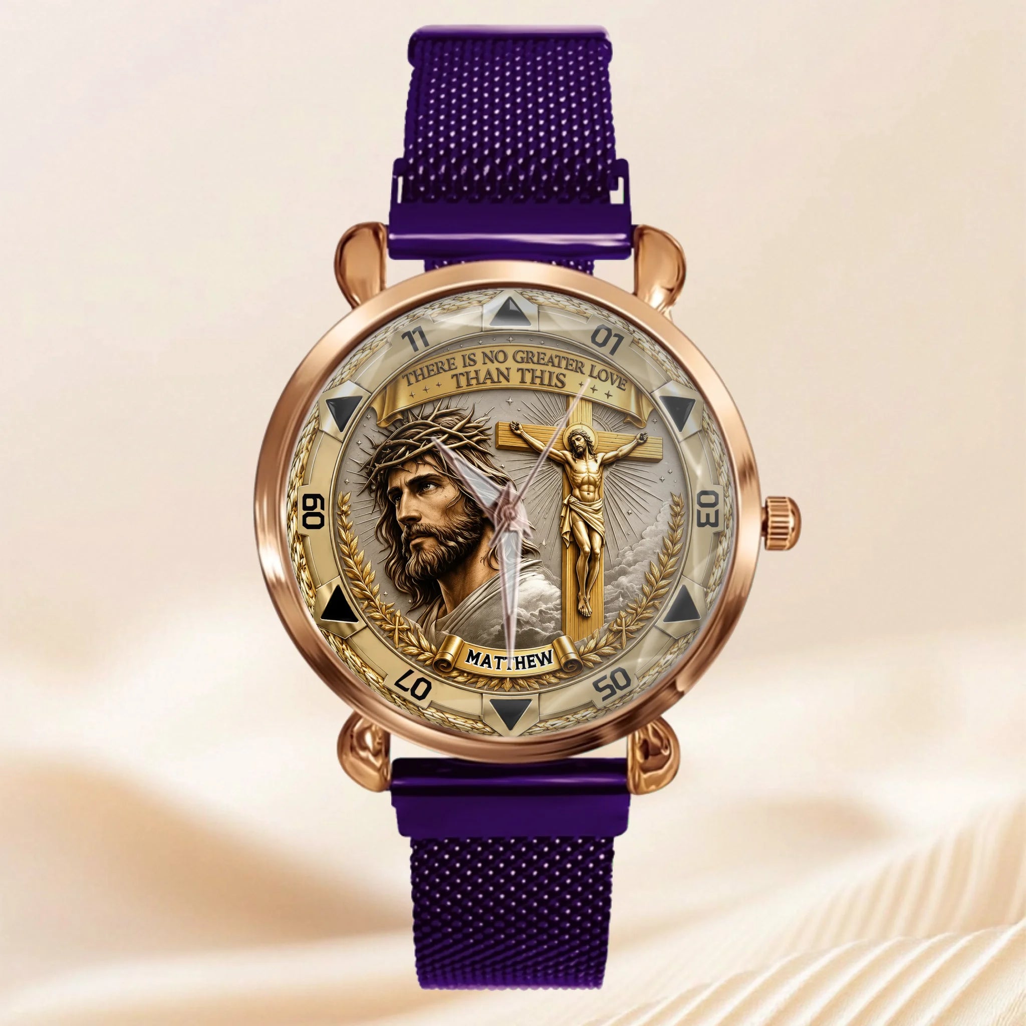 Jesus Christ Crucifix Watch - Christian Faith Gift For Men, Christian Families