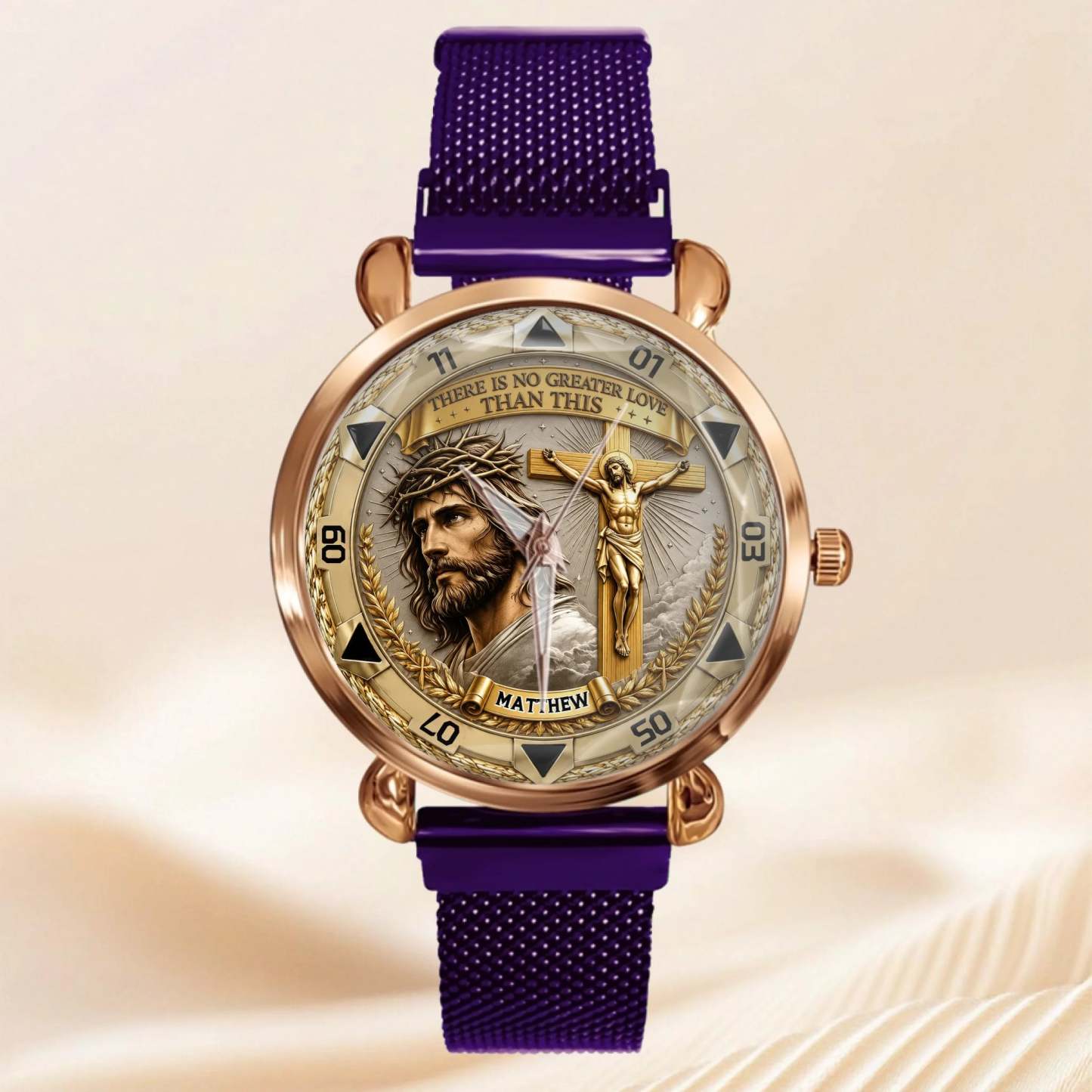 Jesus Christ Crucifix Watch - Christian Faith Gift For Men, Christian Families
