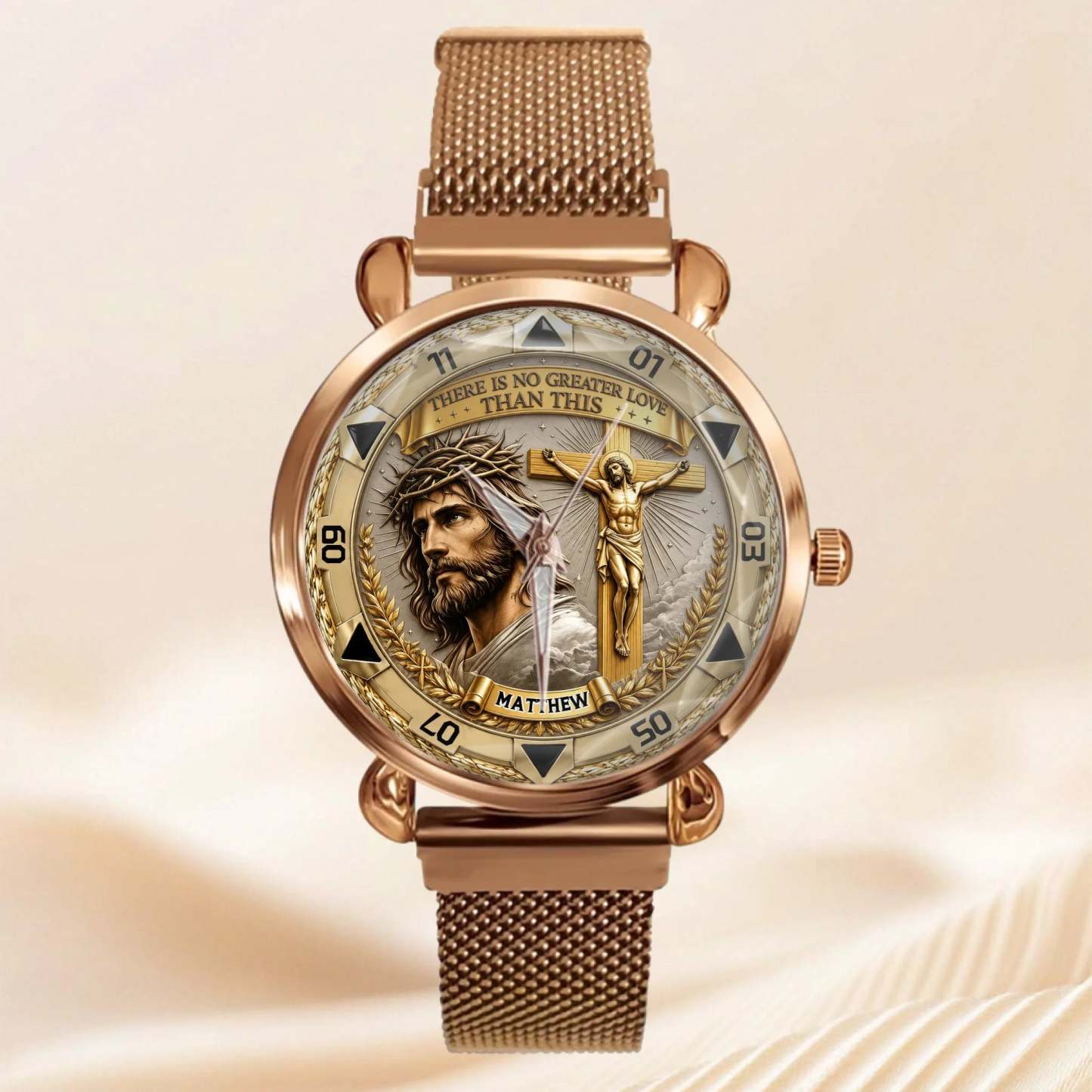 Jesus Christ Crucifix Watch - Christian Faith Gift For Men, Christian Families