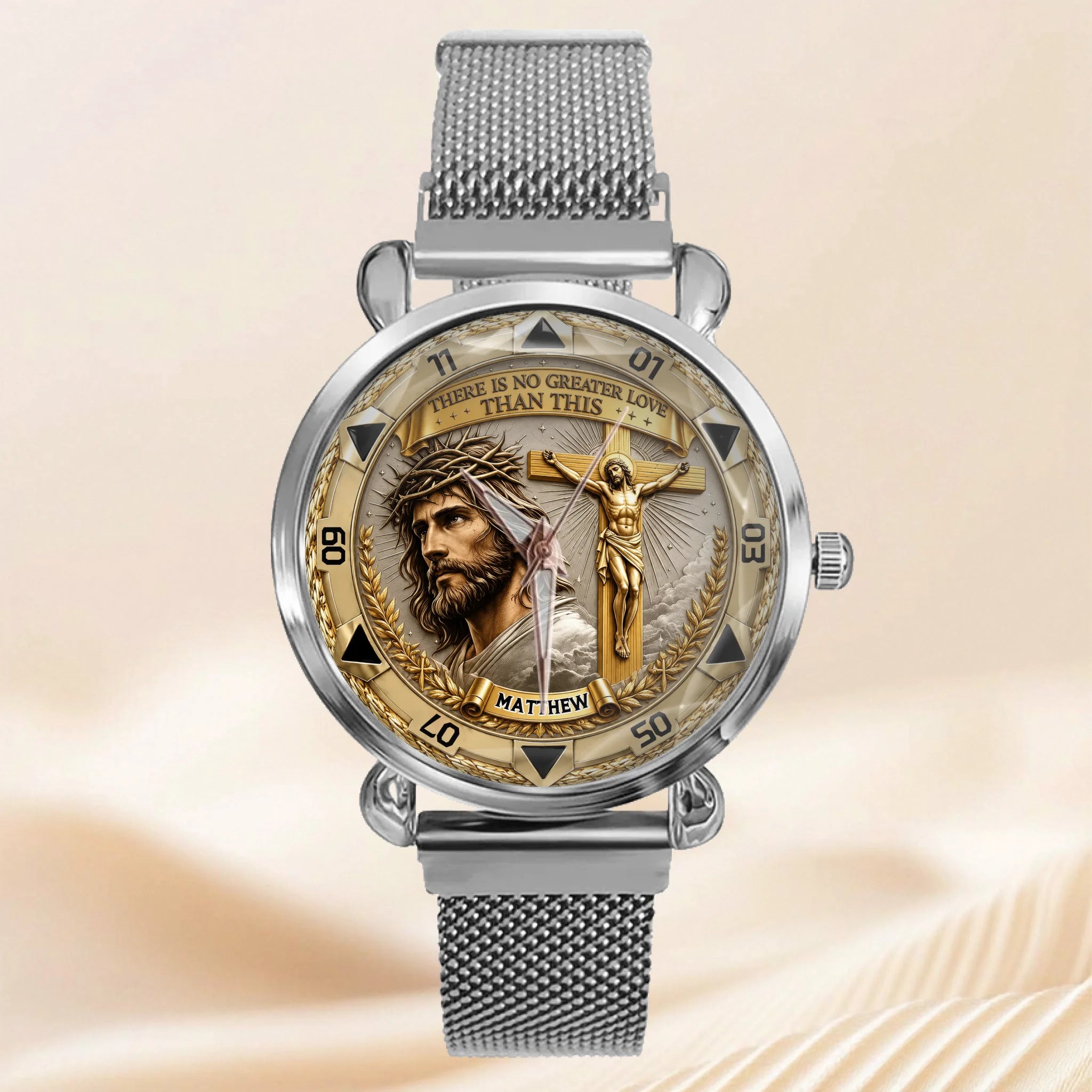 Jesus Christ Crucifix Watch - Christian Faith Gift For Men, Christian Families