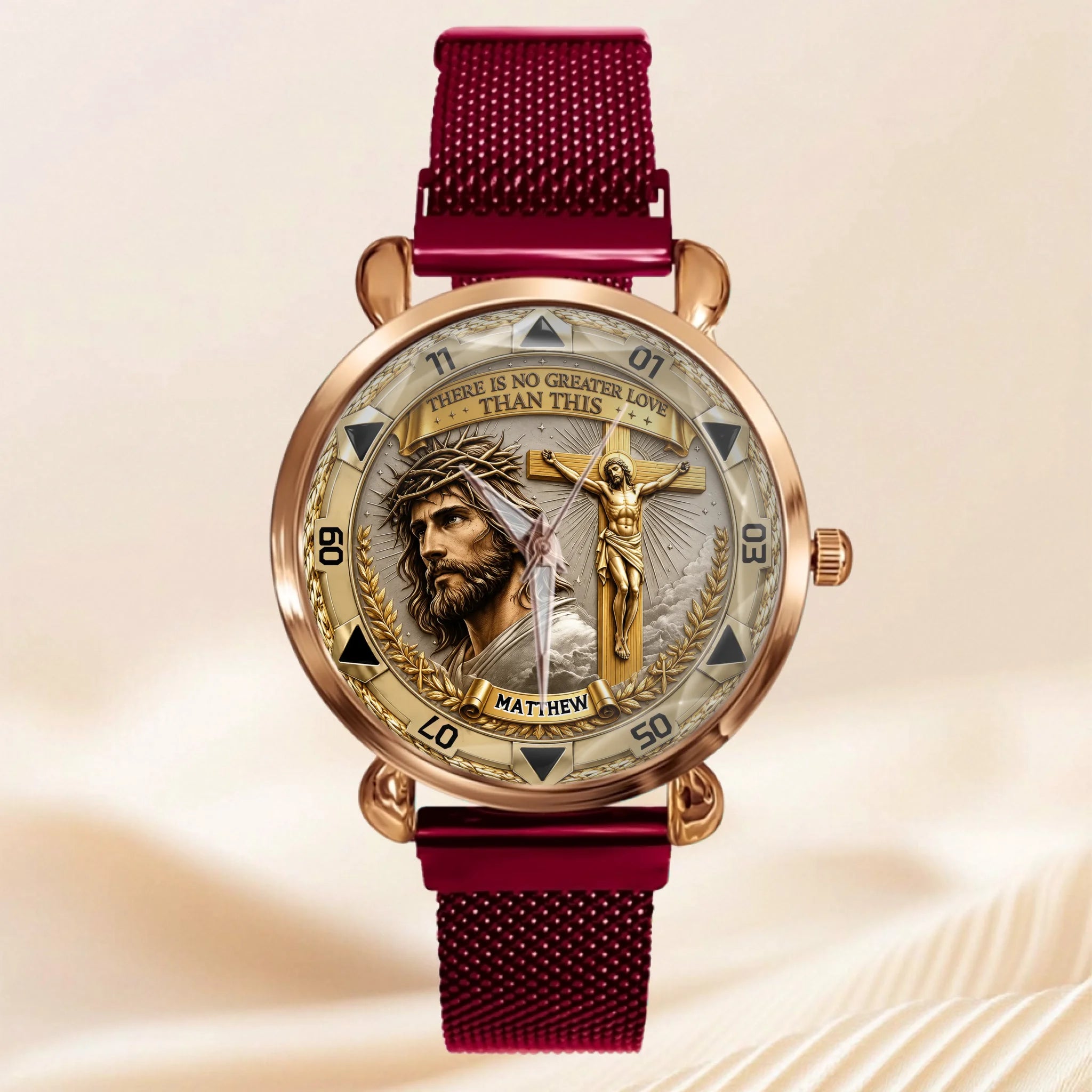 Jesus Christ Crucifix Watch - Christian Faith Gift For Men, Christian Families