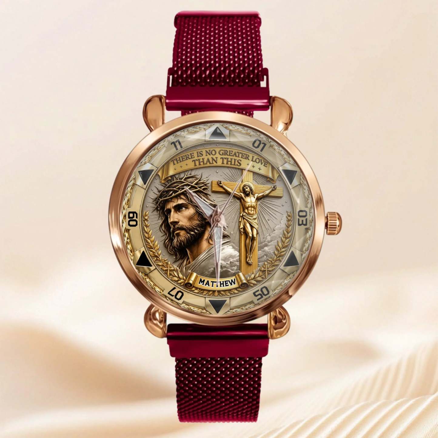 Jesus Christ Crucifix Watch - Christian Faith Gift For Men, Christian Families