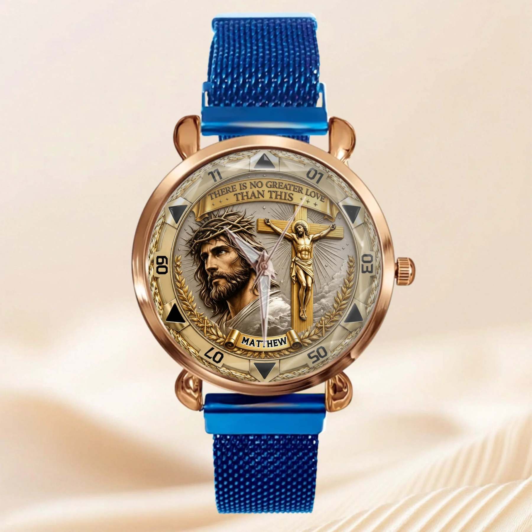 Jesus Christ Crucifix Watch - Christian Faith Gift For Men, Christian Families
