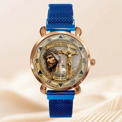 Jesus Christ Crucifix Watch - Christian Faith Gift For Men, Christian Families