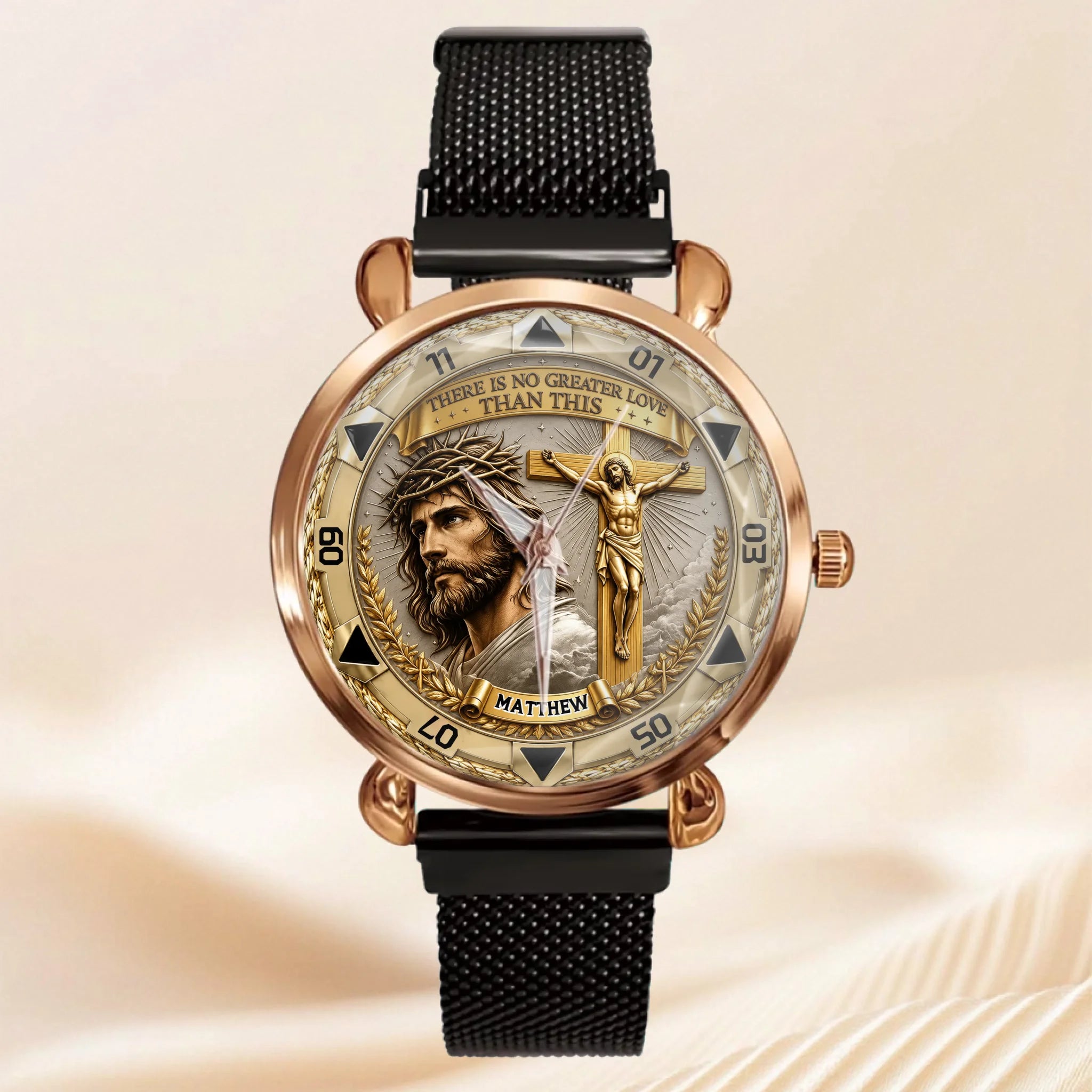 Jesus Christ Crucifix Watch - Christian Faith Gift For Men, Christian Families