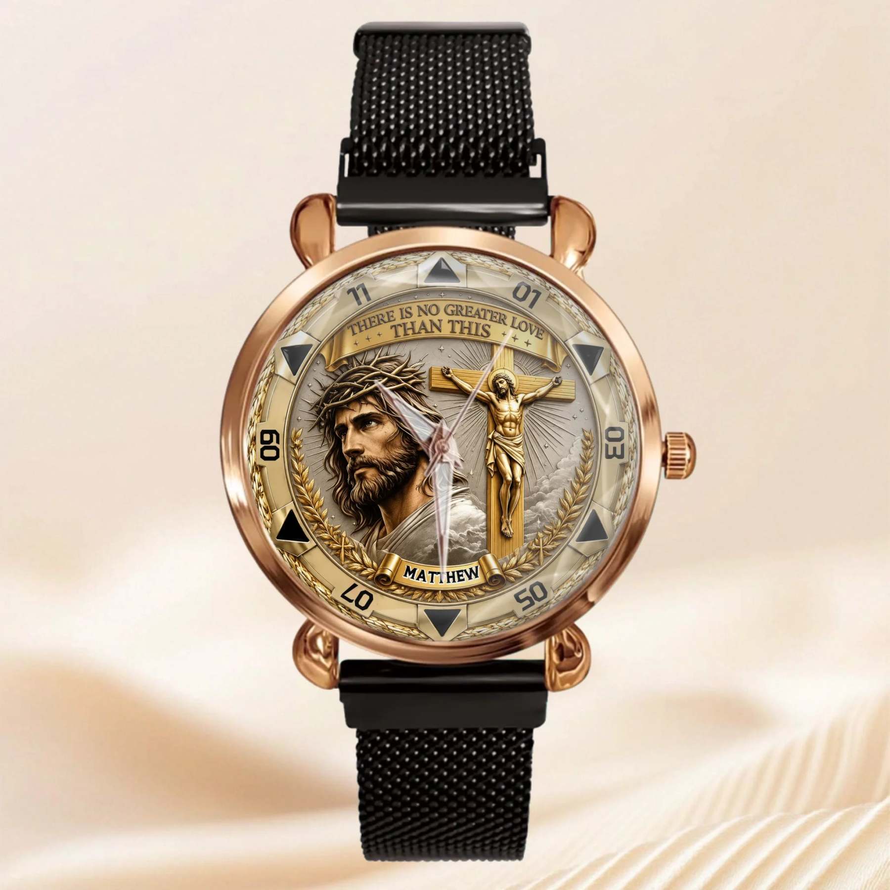Jesus Christ Crucifix Watch - Christian Faith Gift For Men, Christian Families