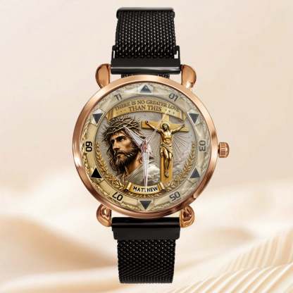 Jesus Christ Crucifix Watch - Christian Faith Gift For Men, Christian Families