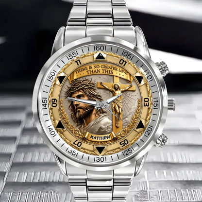Jesus Christ Crucifix Watch - Christian Faith Gift For Men, Christian Families