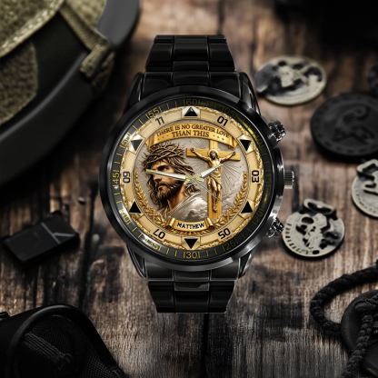 Jesus Christ Crucifix Watch - Christian Faith Gift For Men, Christian Families