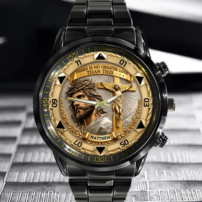 Jesus Christ Crucifix Watch - Christian Faith Gift For Men, Christian Families