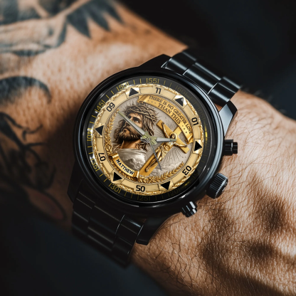 Jesus Christ Crucifix Watch - Christian Faith Gift For Men, Christian Families