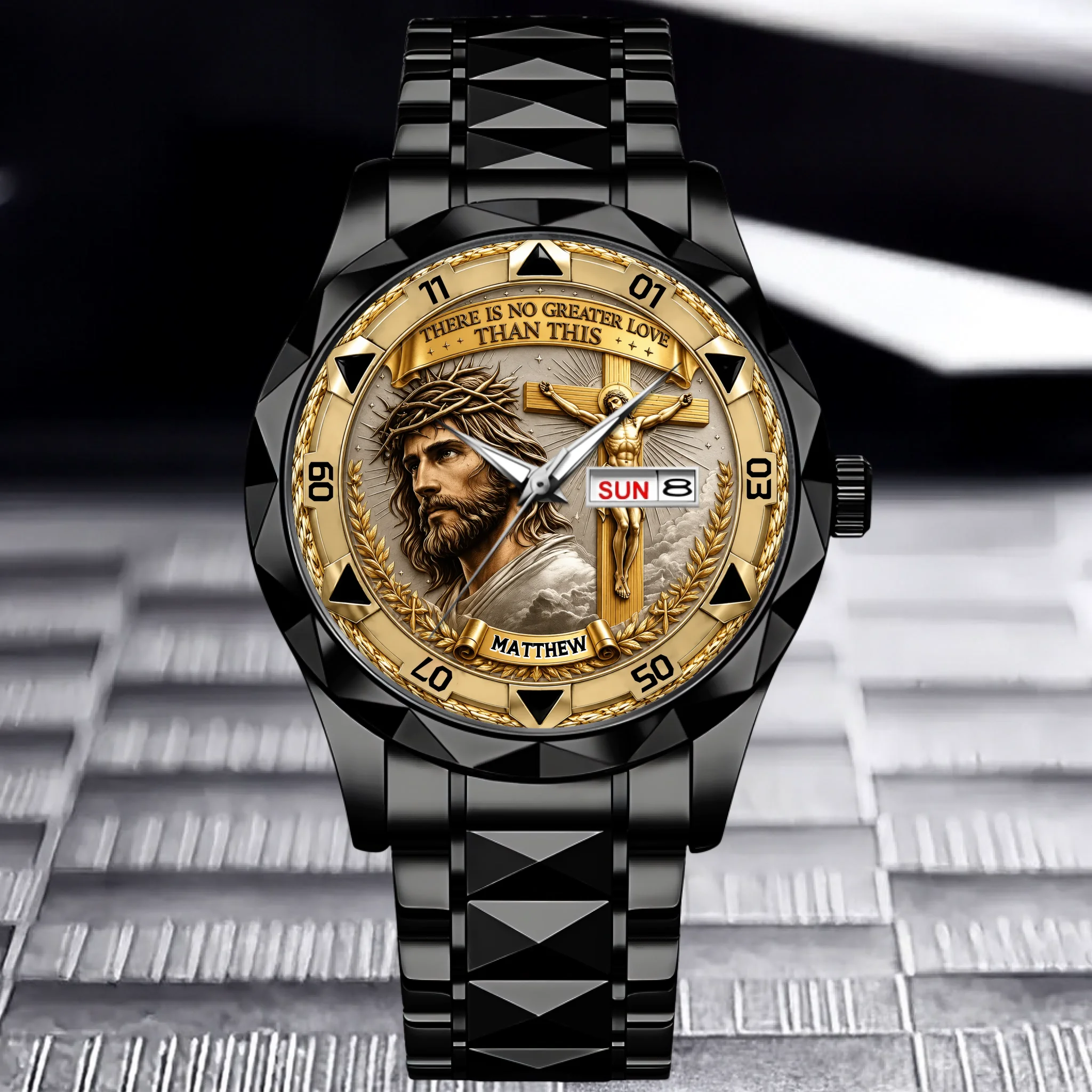 Jesus Christ Crucifix Watch - Christian Faith Gift For Men, Christian Families