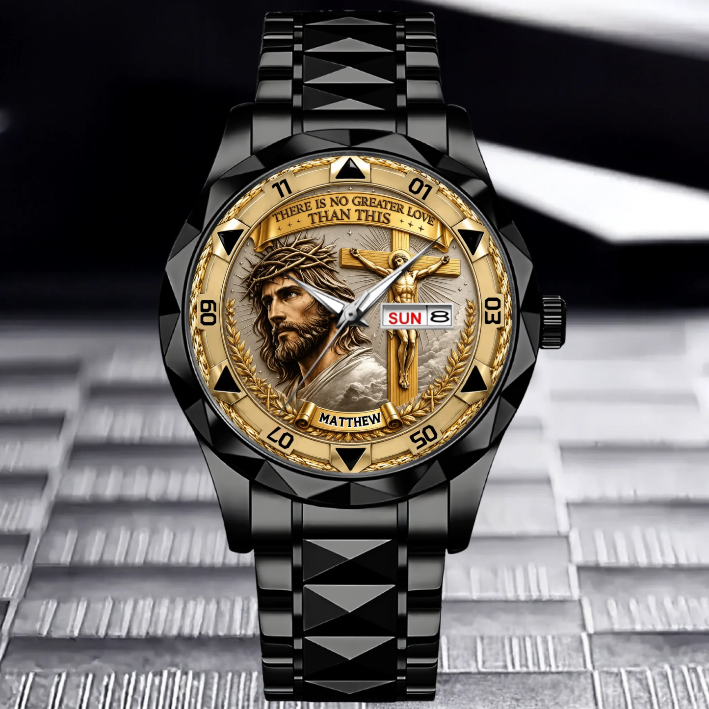Jesus Christ Crucifix Watch - Christian Faith Gift For Men, Christian Families
