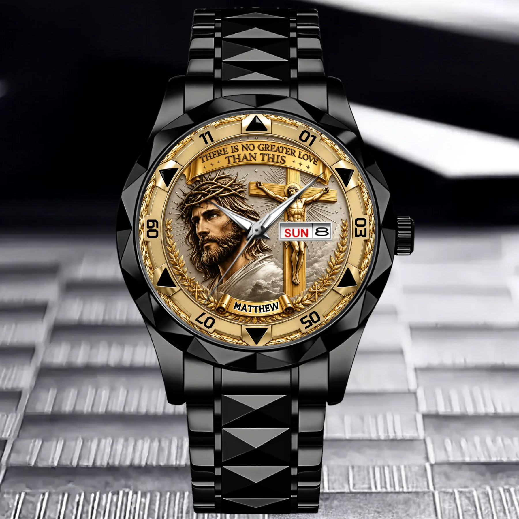 Jesus Christ Crucifix Watch - Christian Faith Gift For Men, Christian Families