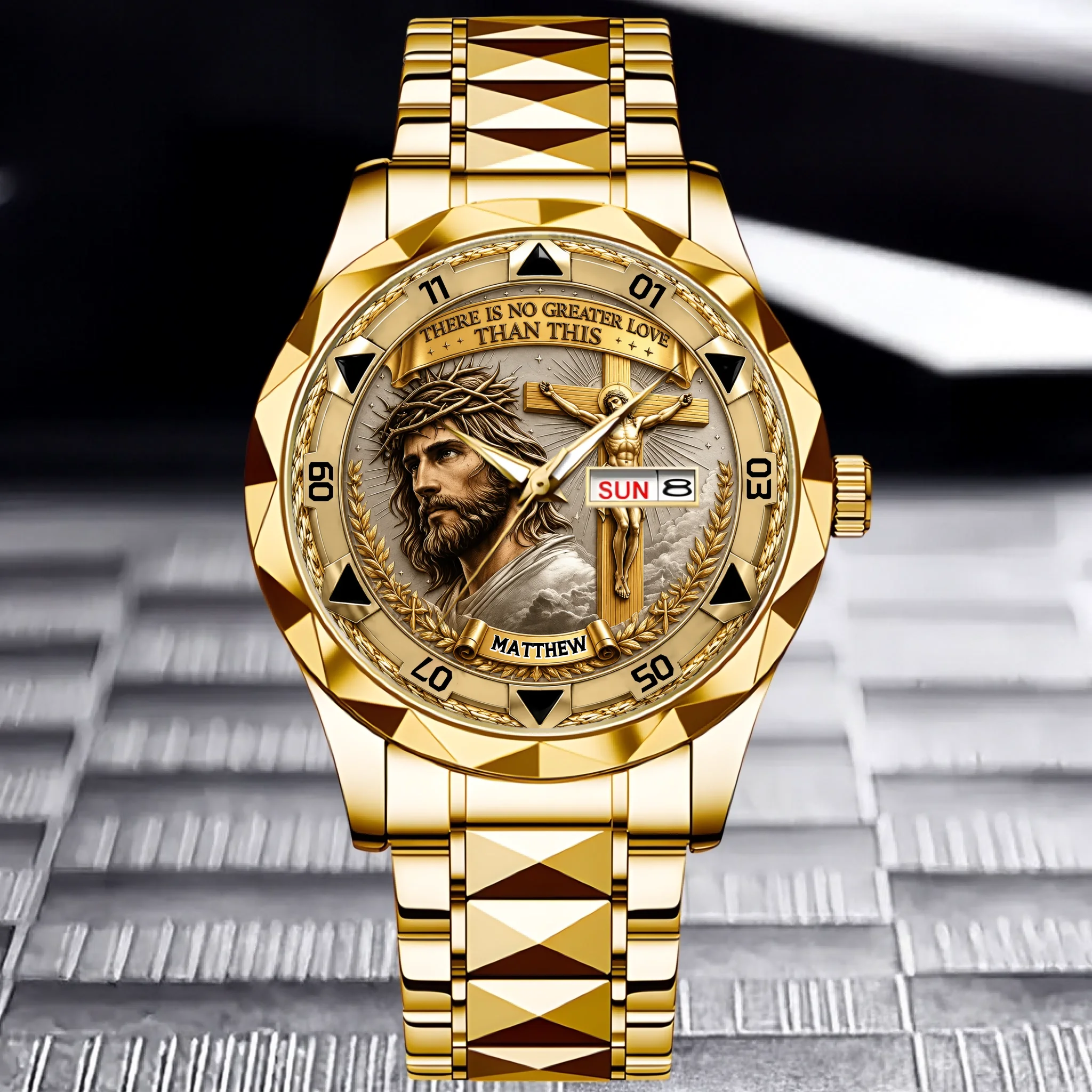 Jesus Christ Crucifix Watch - Christian Faith Gift For Men, Christian Families
