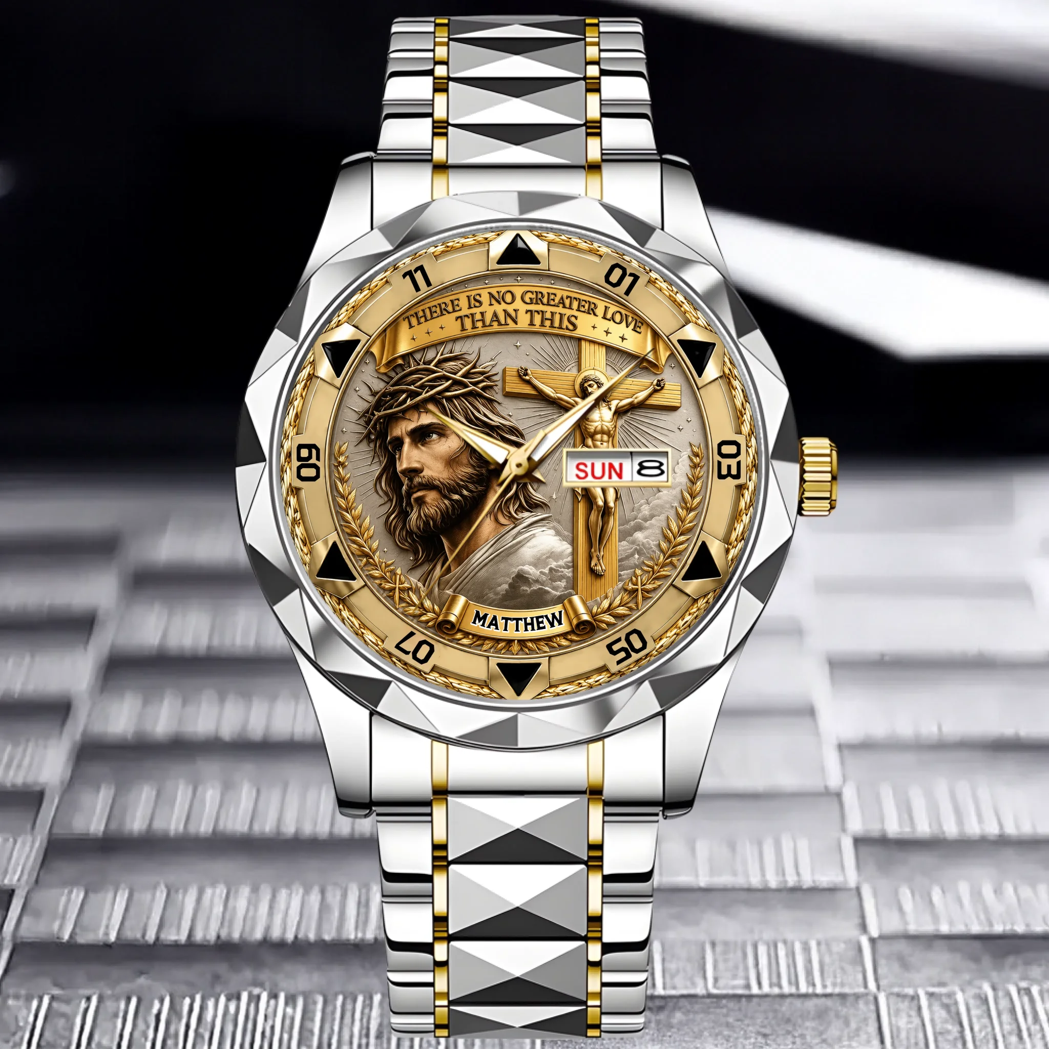 Jesus Christ Crucifix Watch - Christian Faith Gift For Men, Christian Families