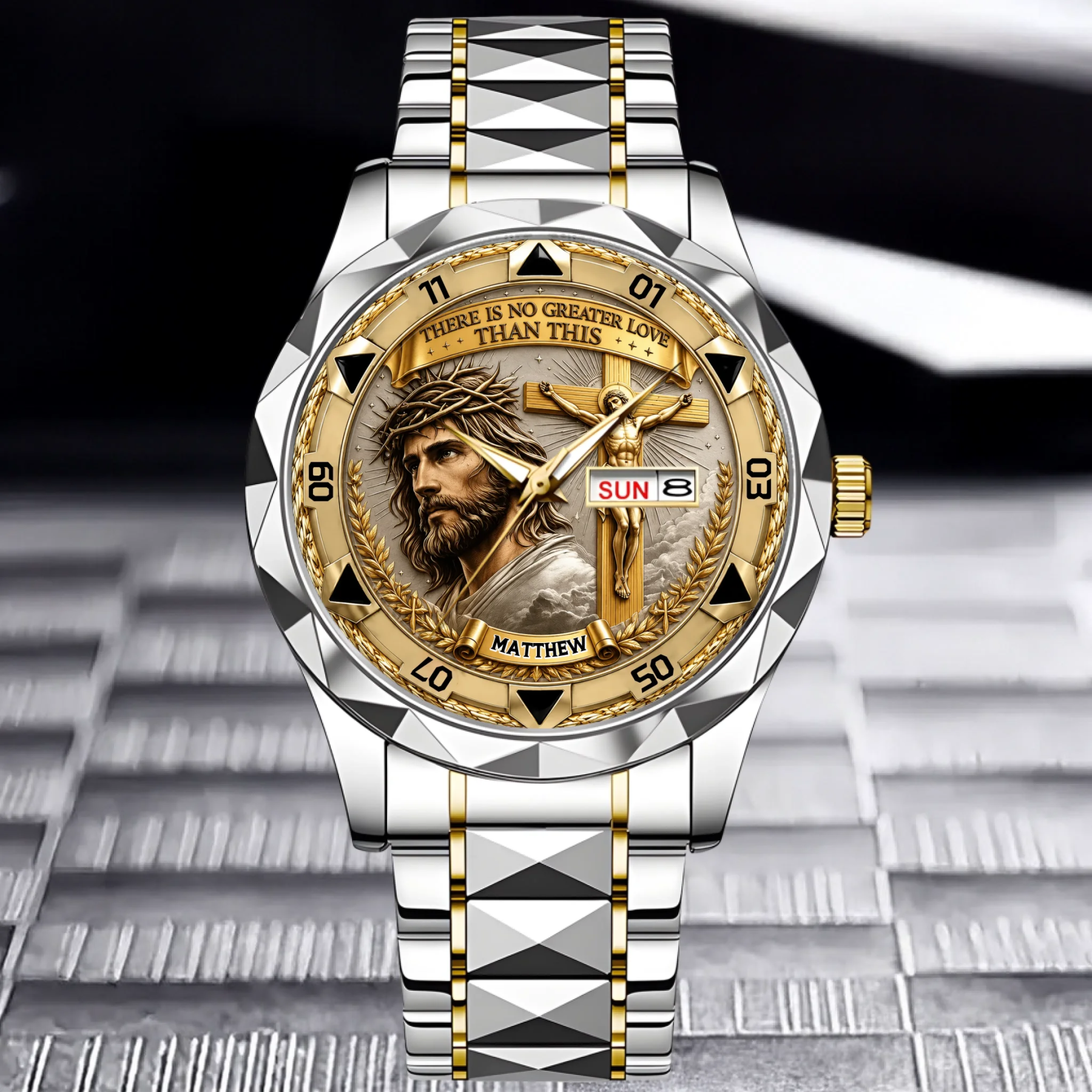 Jesus Christ Crucifix Watch - Christian Faith Gift For Men, Christian Families